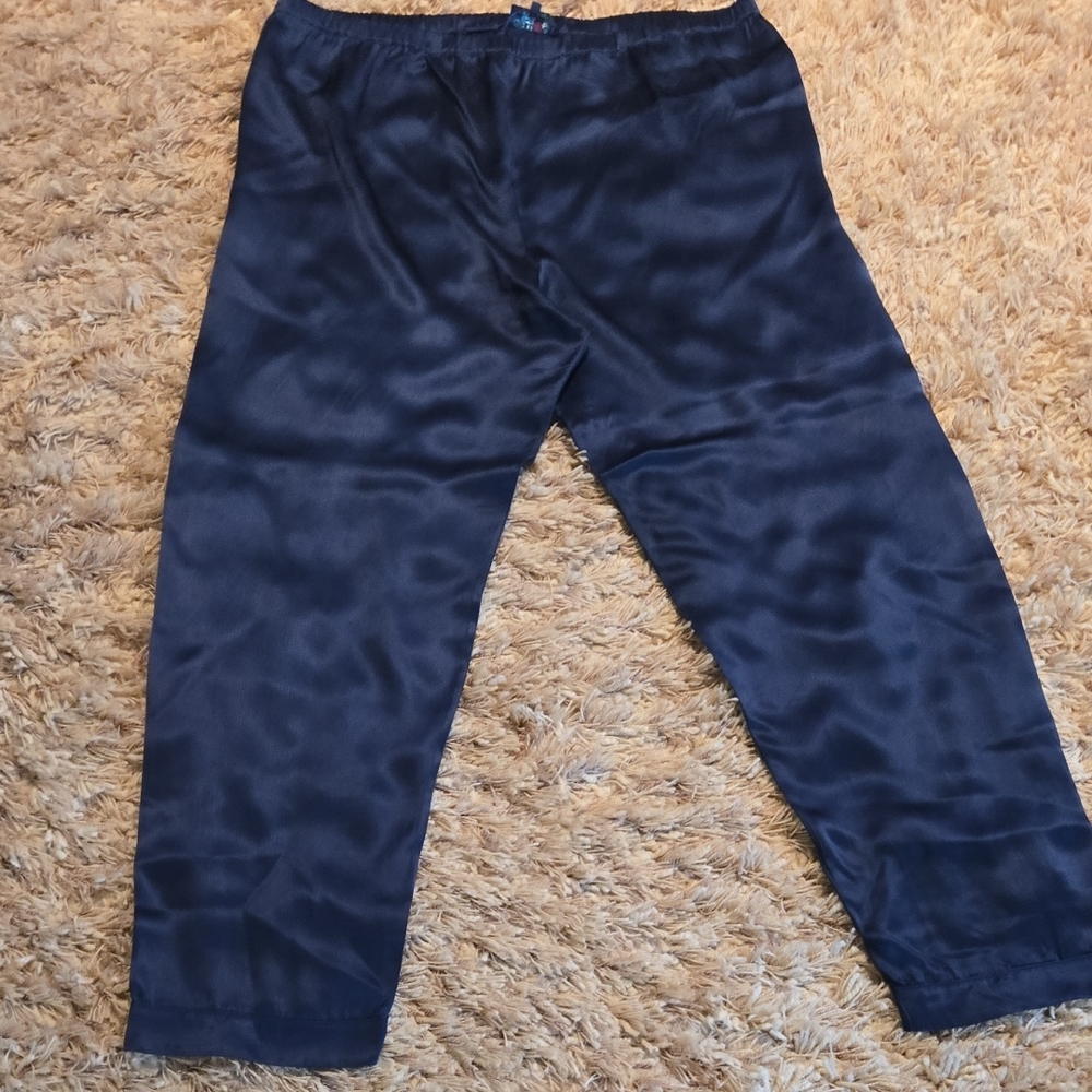Balloon Navy Blue Satin Pants